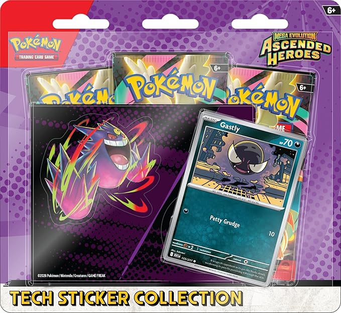 Pokémon TCG: Mega Evolution—Ascended Heroes Tech Sticker Collection—Gastly