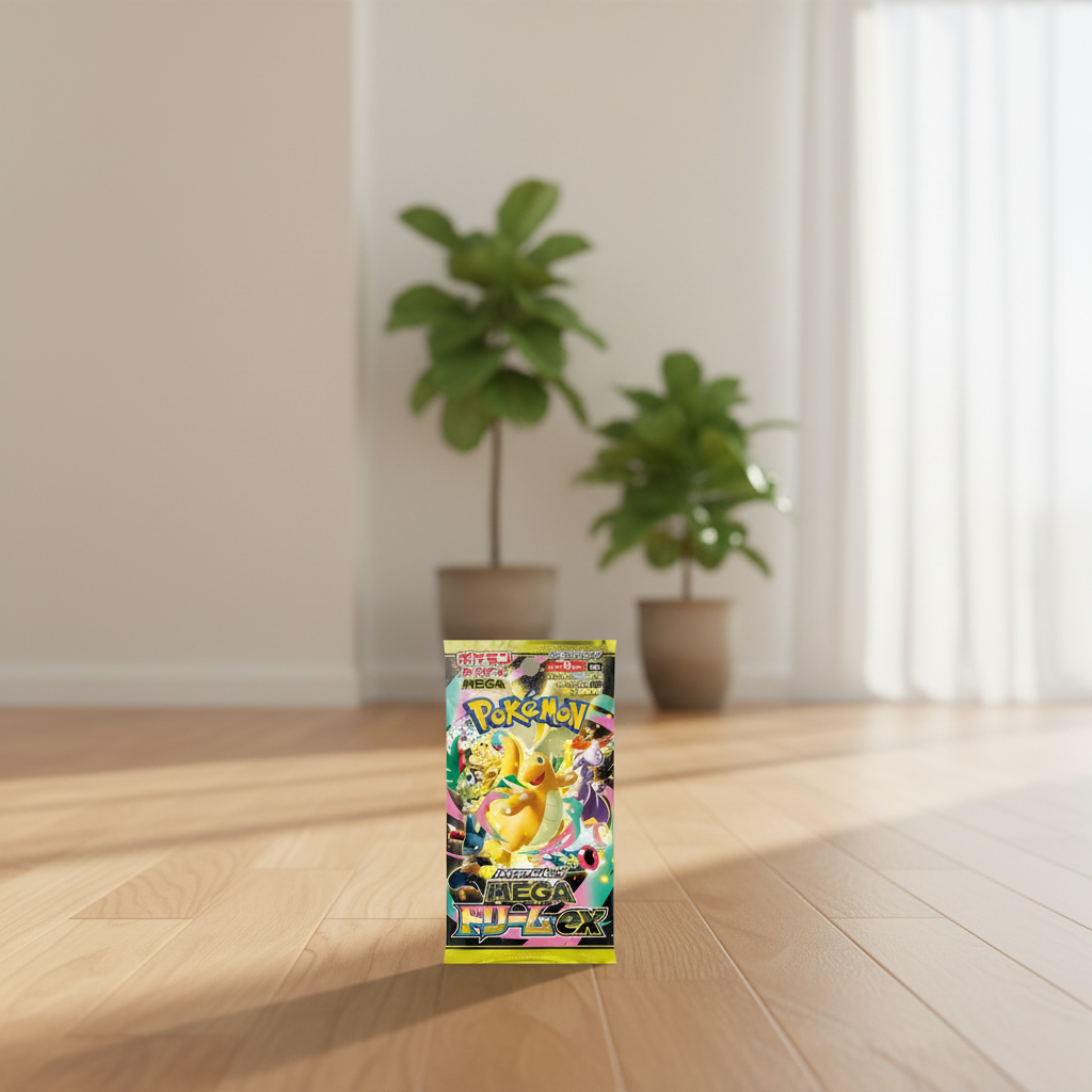 Pokémon trading card game pack featuring Mega Drirudeex on a colorful background